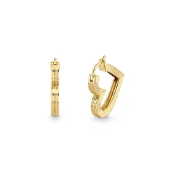 Pure Gold Fluted Heart Huggies