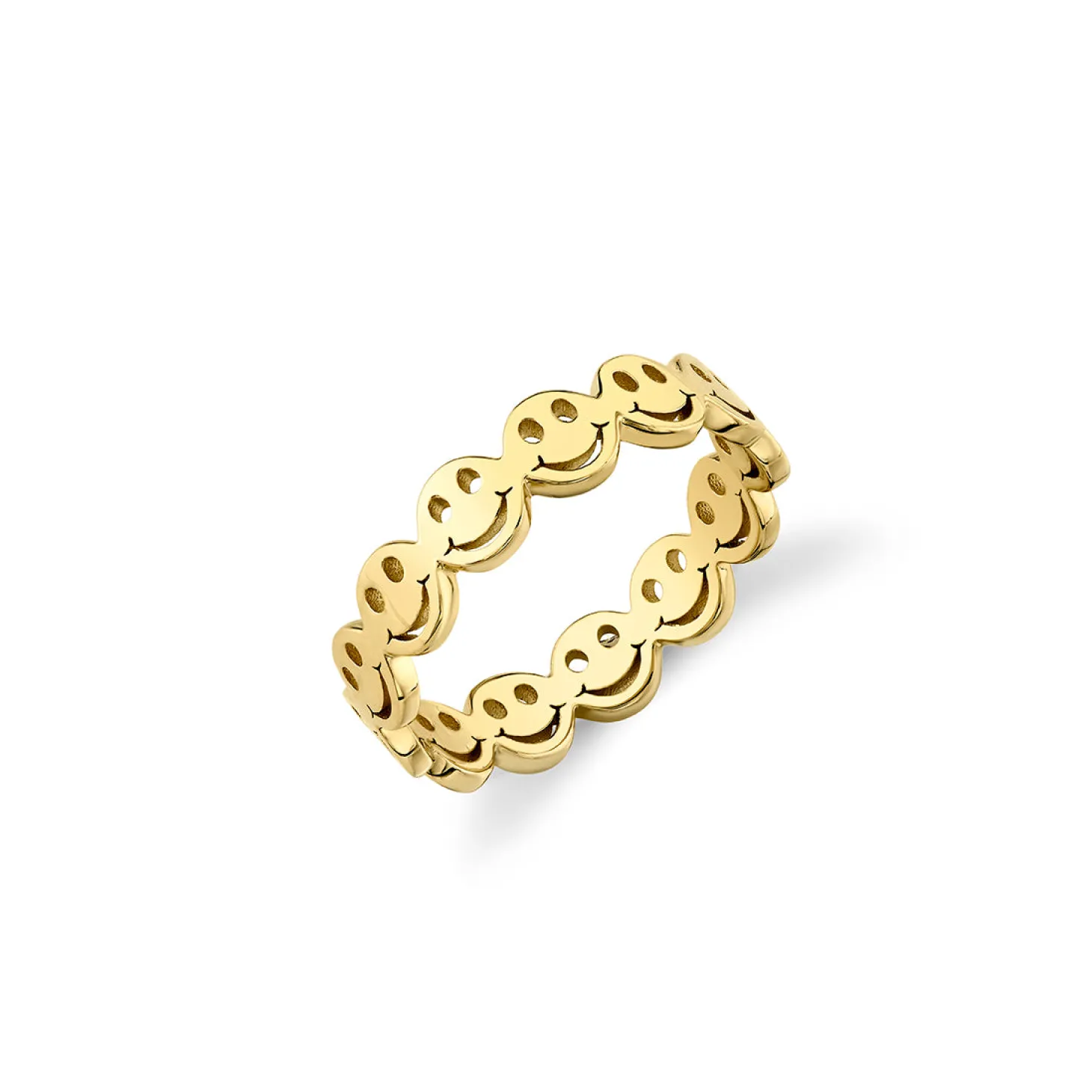 Pure Gold Happy Face Eternity Ring