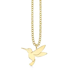 Pure Gold Large Hummingbird Charm