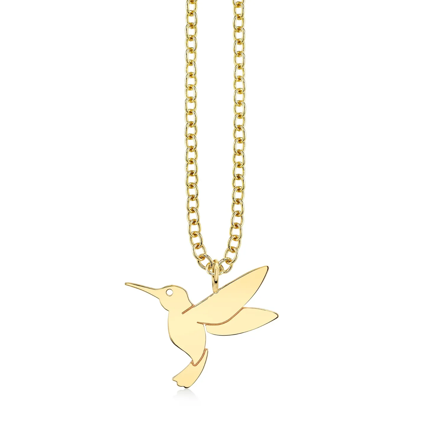 Pure Gold Large Hummingbird Charm