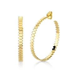 Pure Gold Large Marquise Eye Hoops
