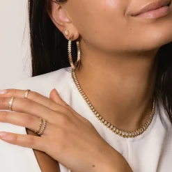 Pure Gold Large Marquise Eye Hoops