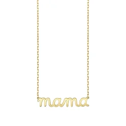 Pure Gold Mama Script Necklace