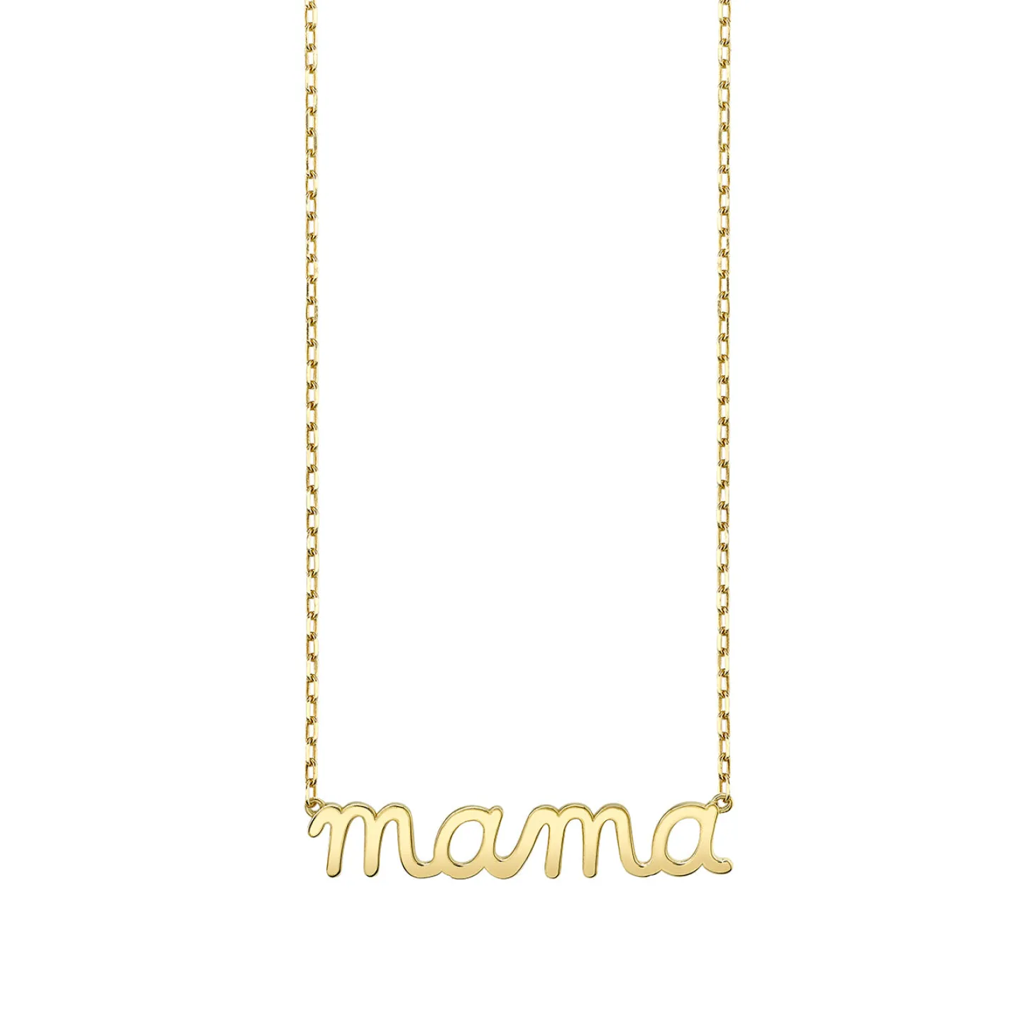 Pure Gold Mama Script Necklace