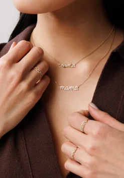 Pure Gold Mama Script Necklace