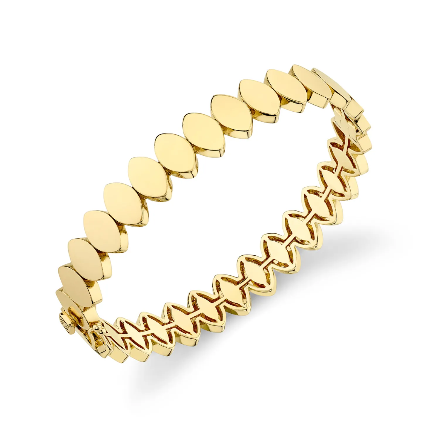 Pure Gold Marquise Eye Hinge Bangle