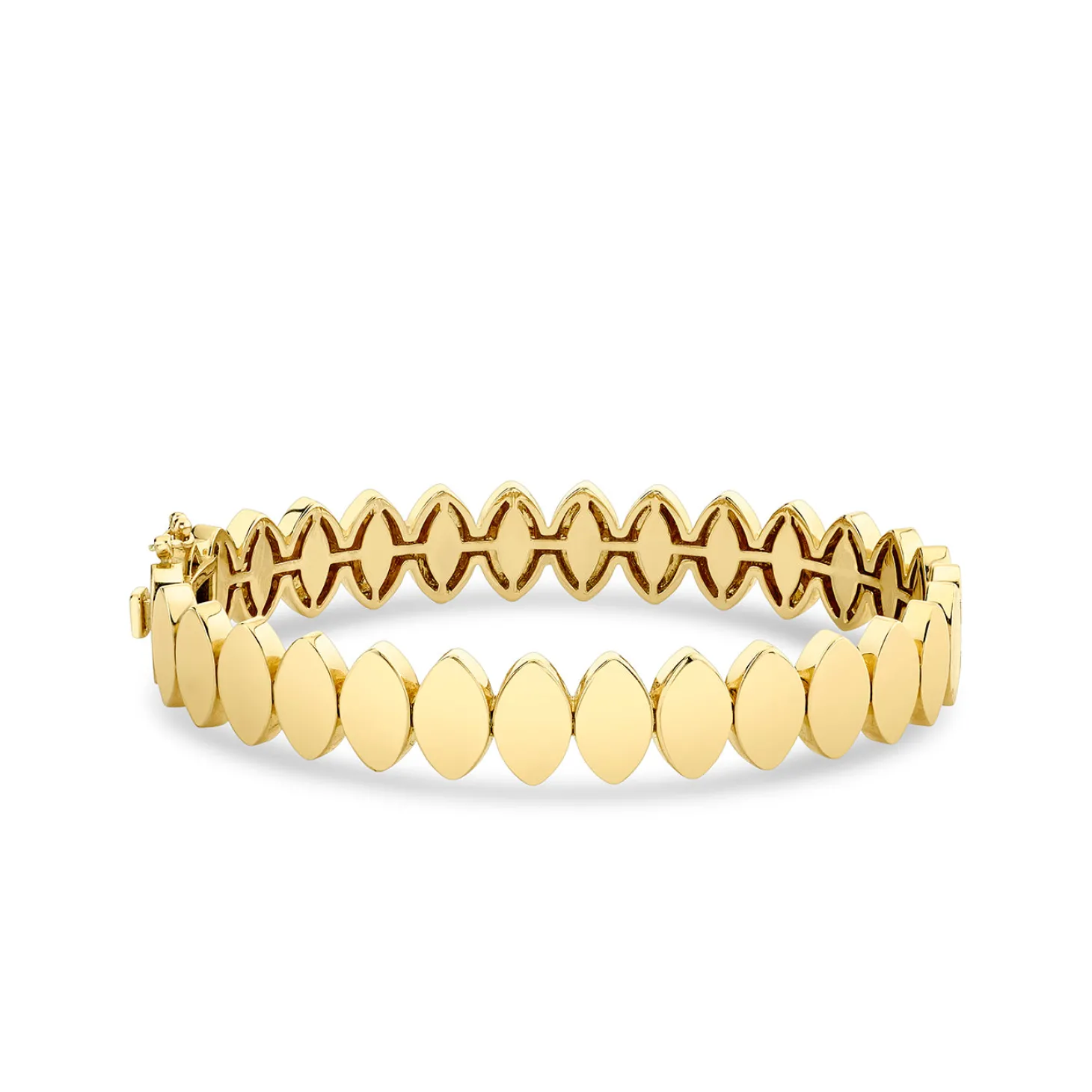 Pure Gold Marquise Eye Hinge Bangle