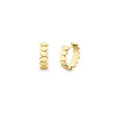 Pure Gold Marquise Eye Huggie Hoops