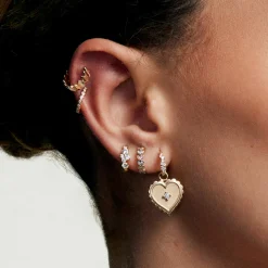Pure Gold Marquise Eye Huggie Hoops