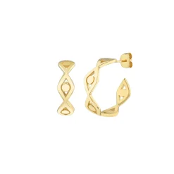 Pure Gold Medium Eye Link Hoops