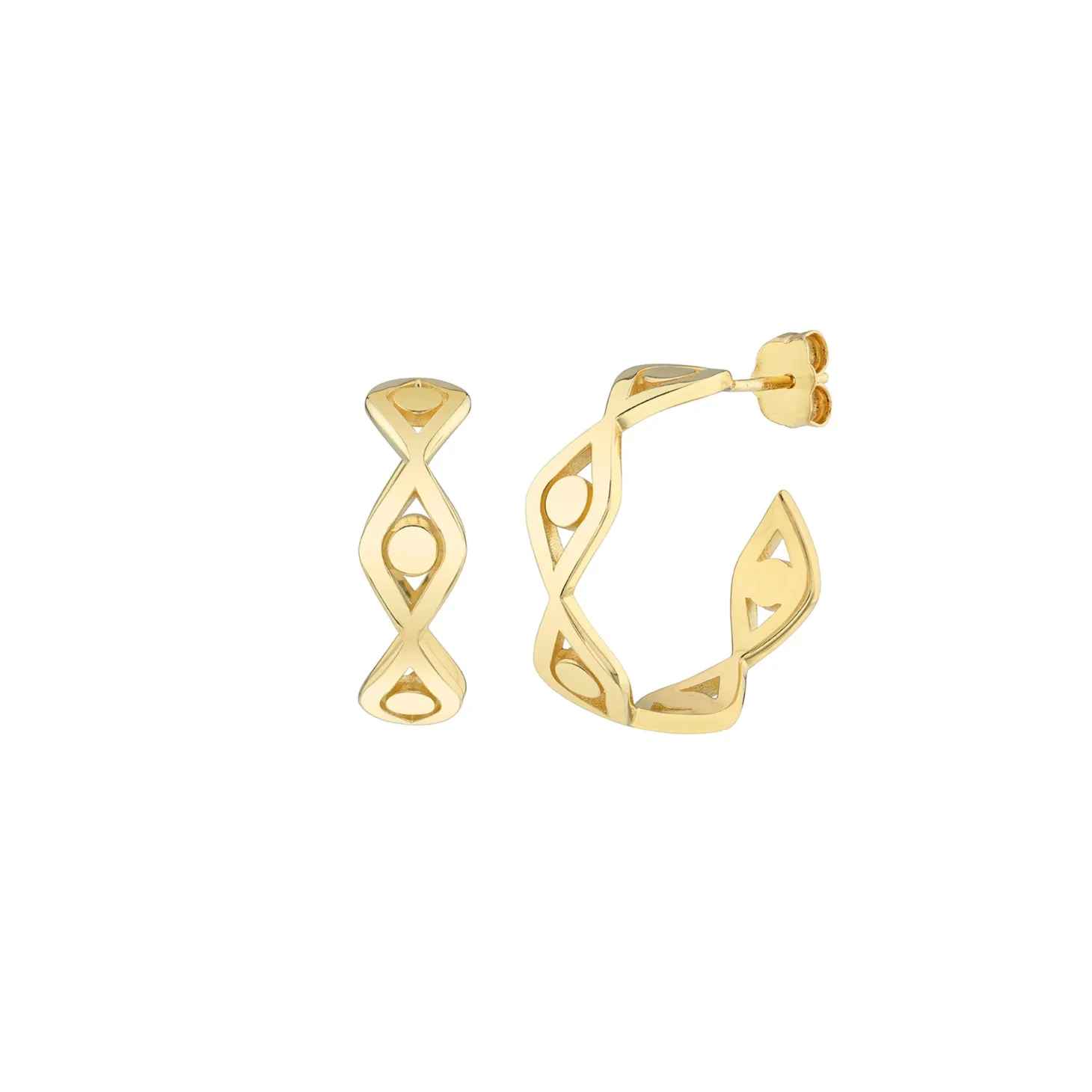 Pure Gold Medium Eye Link Hoops