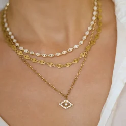 Pure Gold Medium Eye Link Necklace