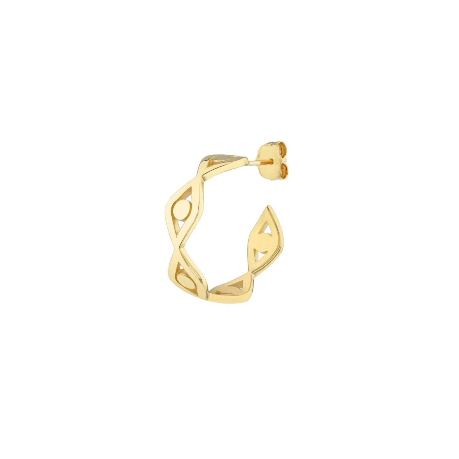Pure Gold Medium Eye Link Hoops