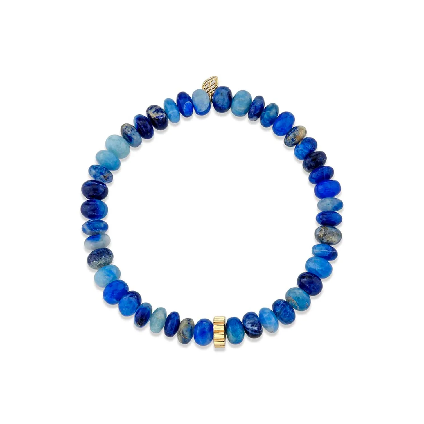 Pure Gold Scallop Rondelle on Afghanite