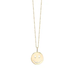 Pure Gold Small Happy Face Charm
