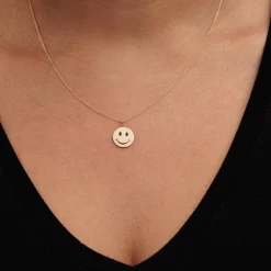 Pure Gold Small Happy Face Charm