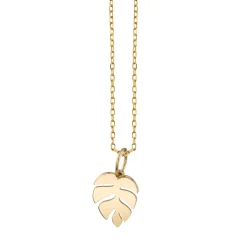 Pure Gold Small Monstera Leaf Charm