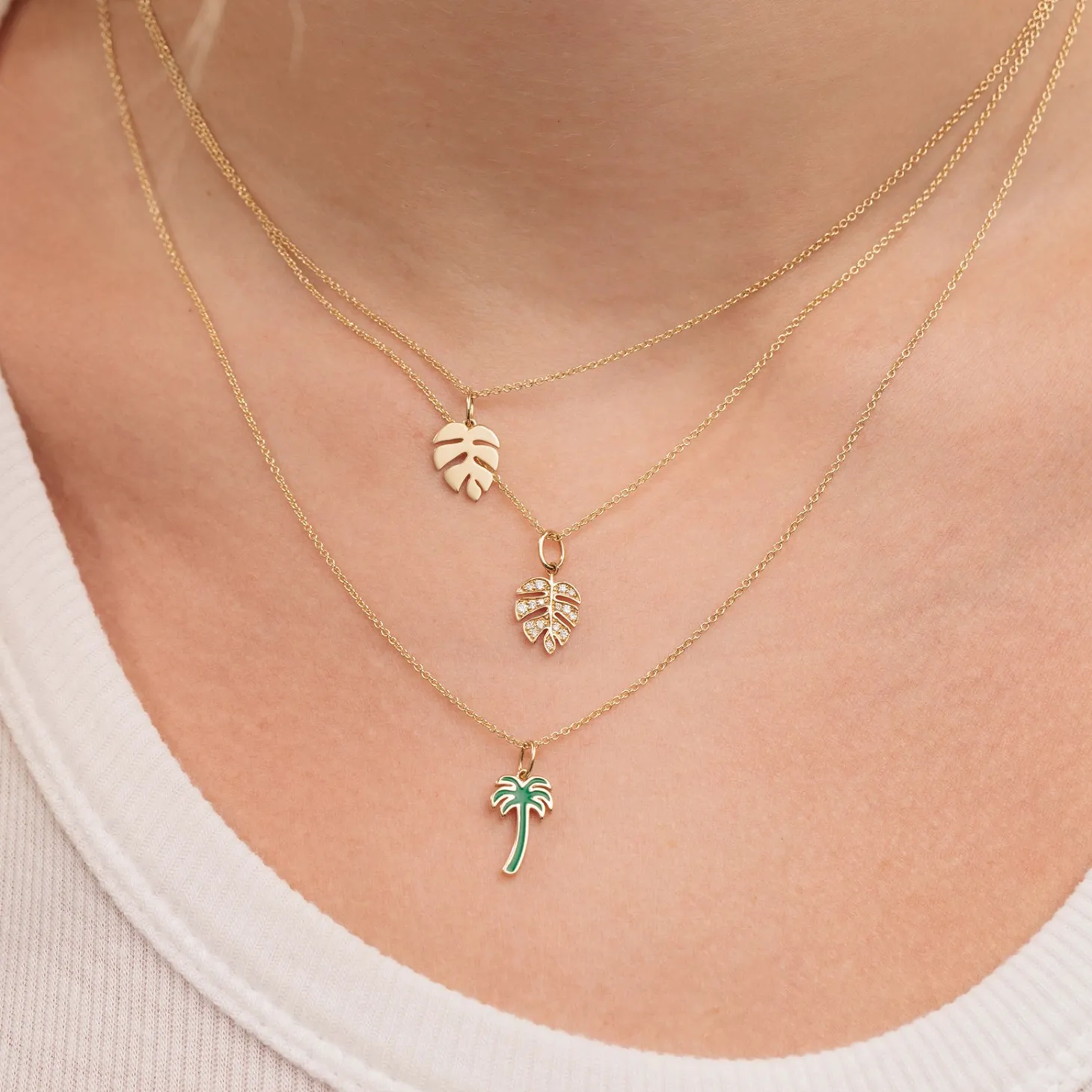 Pure Gold Small Monstera Leaf Charm