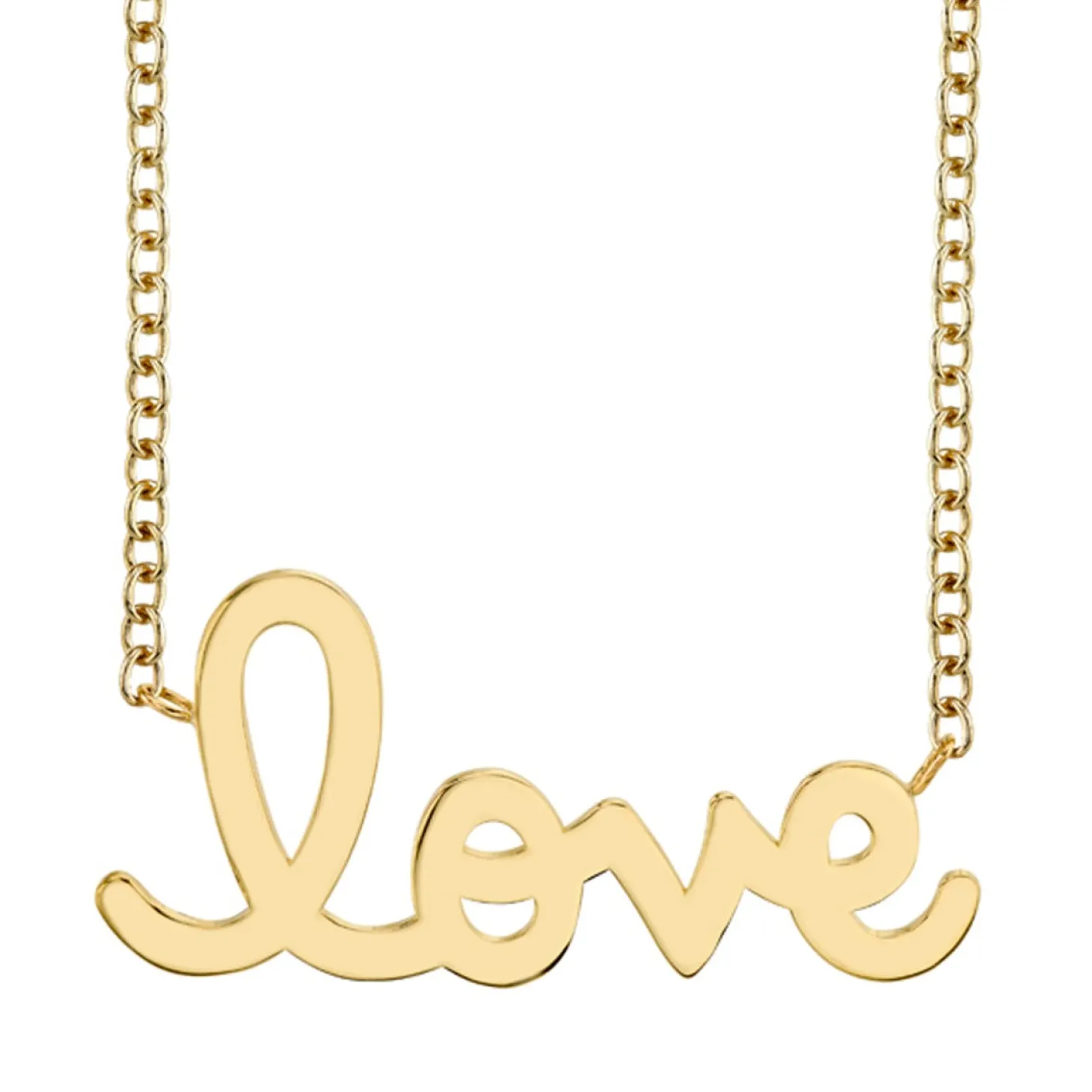 Pure Gold Supersize Script Love Necklace