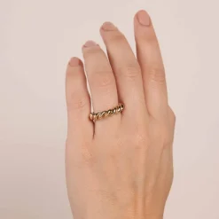 Pure Gold Thick Twisted Rope Ring