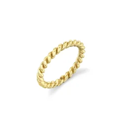 Pure Gold Thin Twisted Rope Ring