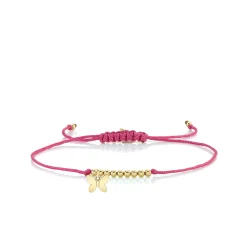 Pure Gold Tiny Butterfly Cord Bracelet