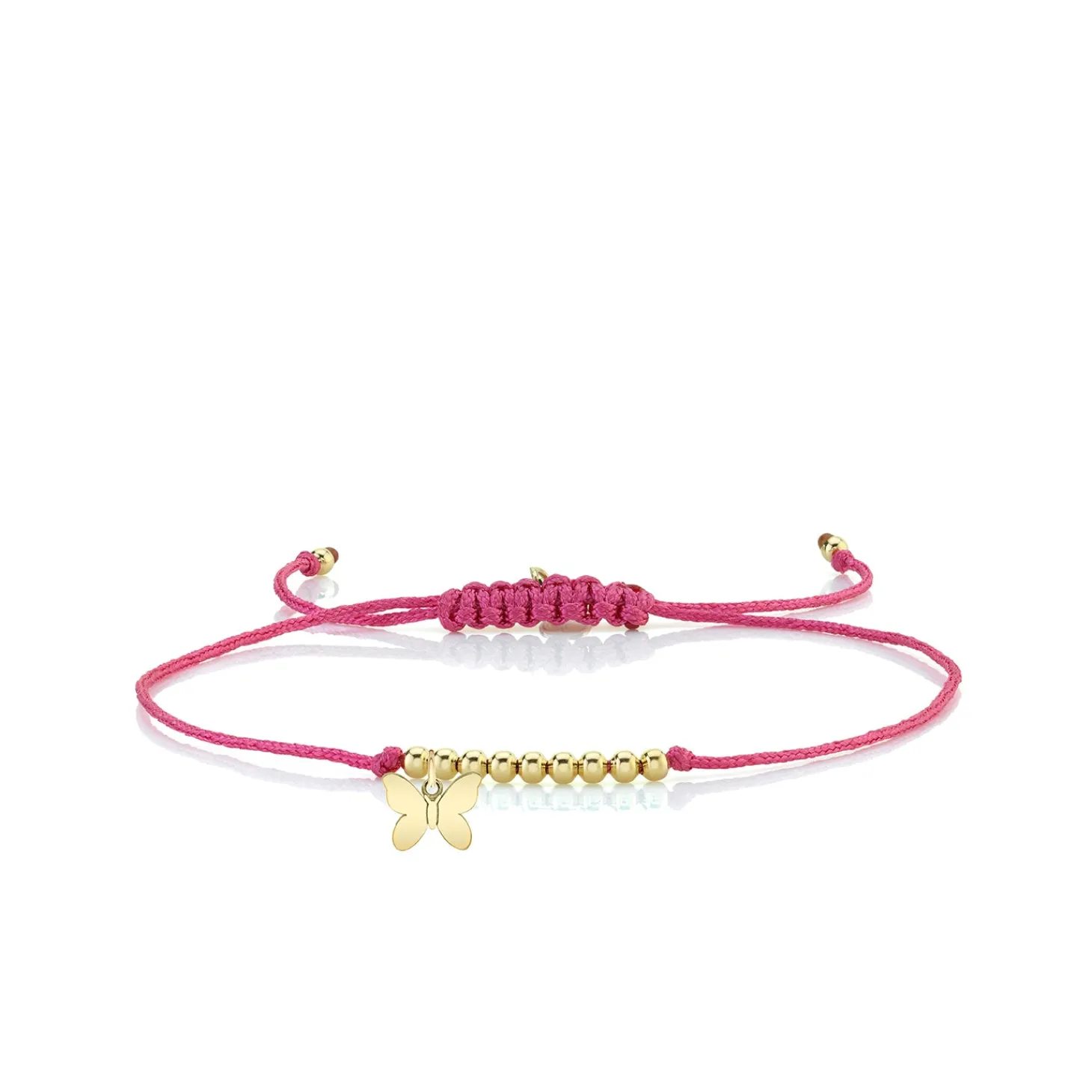 Pure Gold Tiny Butterfly Cord Bracelet