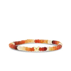 Pure Gold Tiny Butterfly on Fire Opal