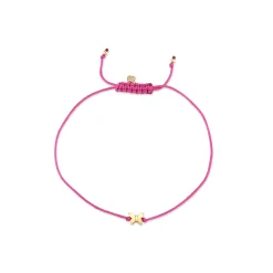 Pure Gold Tiny Butterfly Bead Cord Bracelet