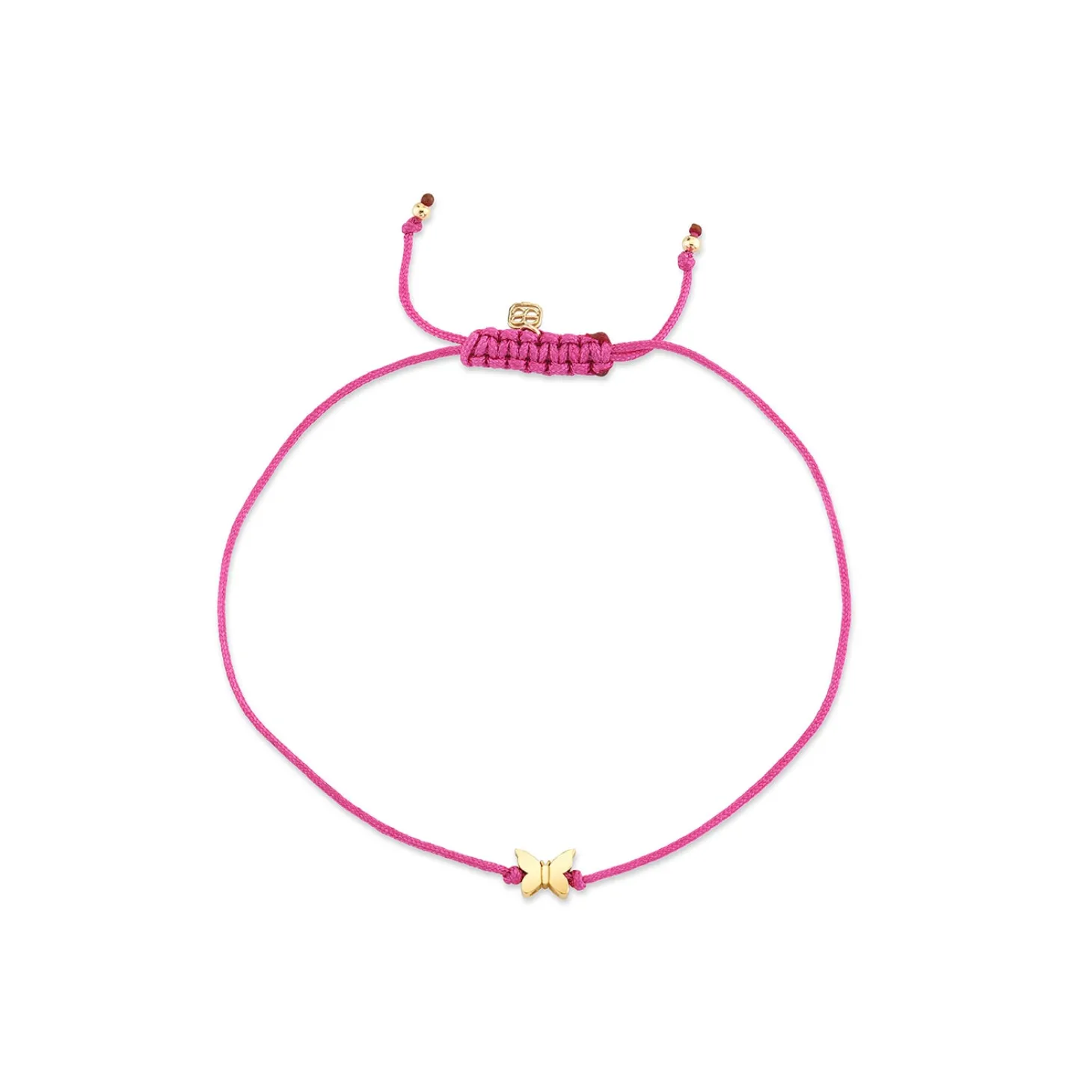 Pure Gold Tiny Butterfly Bead Cord Bracelet