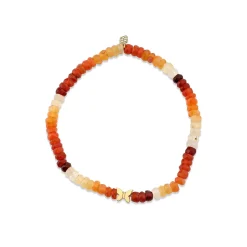 Pure Gold Tiny Butterfly on Fire Opal