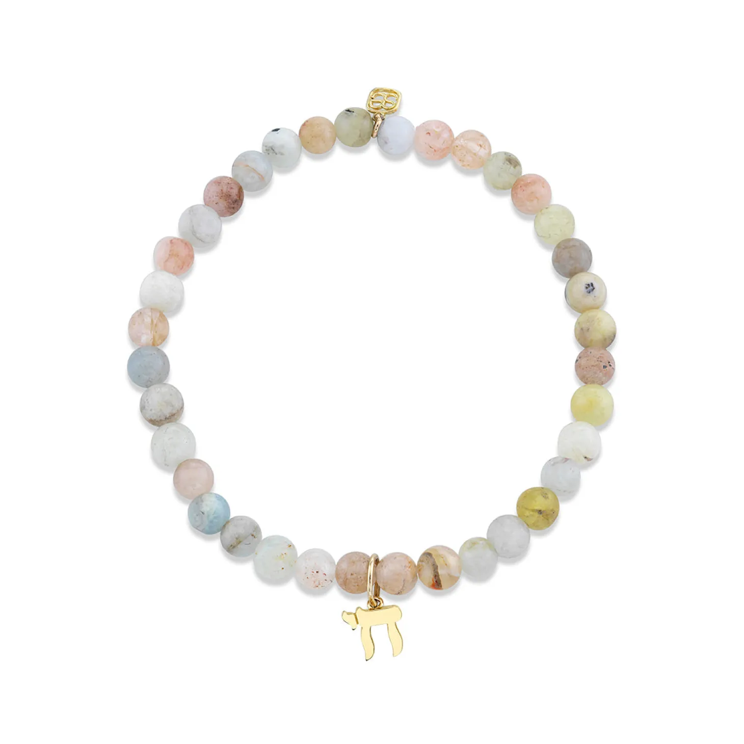 Pure Gold Tiny Chai on Multi Morganite