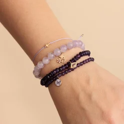 Pure Gold Tiny Cross Bead Cord Bracelet