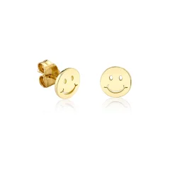 Pure Gold Tiny Happy Face Stud