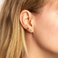 Pure Gold Tiny Happy Face Stud