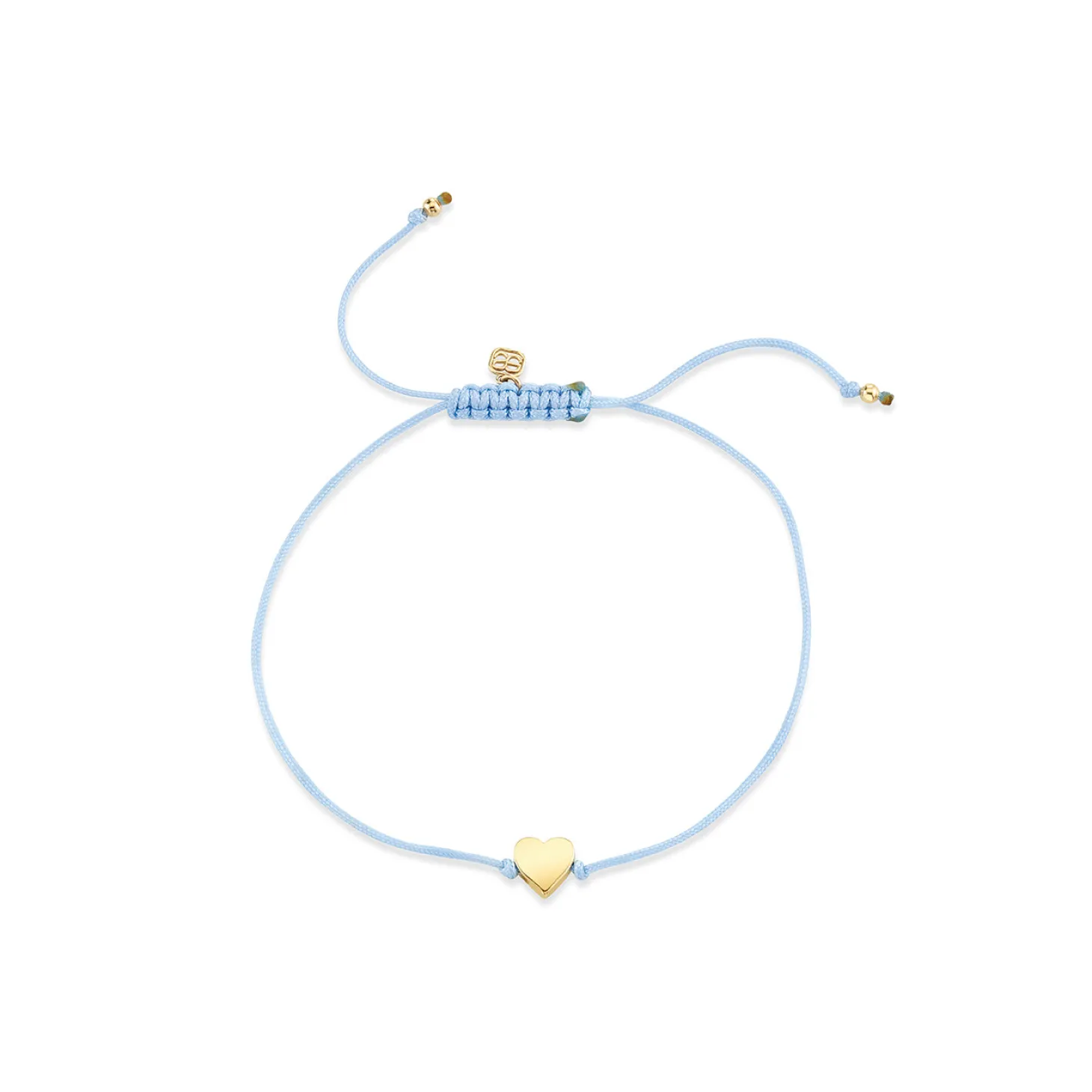 Pure Gold Tiny Heart Bead Cord Bracelet