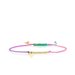 Pure Gold Tiny Heart Cord Bracelet