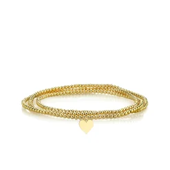 Pure Gold Tiny Heart on Gold Beads