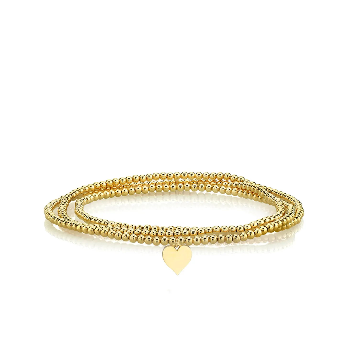 Pure Gold Tiny Heart on Gold Beads