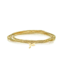 Pure Gold Tiny Hummingbird on Gold Beads
