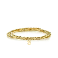 Pure Gold Tiny Initial on Gold Beads