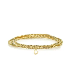 Pure Gold Tiny Initial on Gold Beads