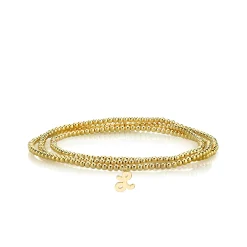 Pure Gold Tiny Initial on Gold Beads