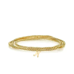 Pure Gold Tiny Initial on Gold Beads