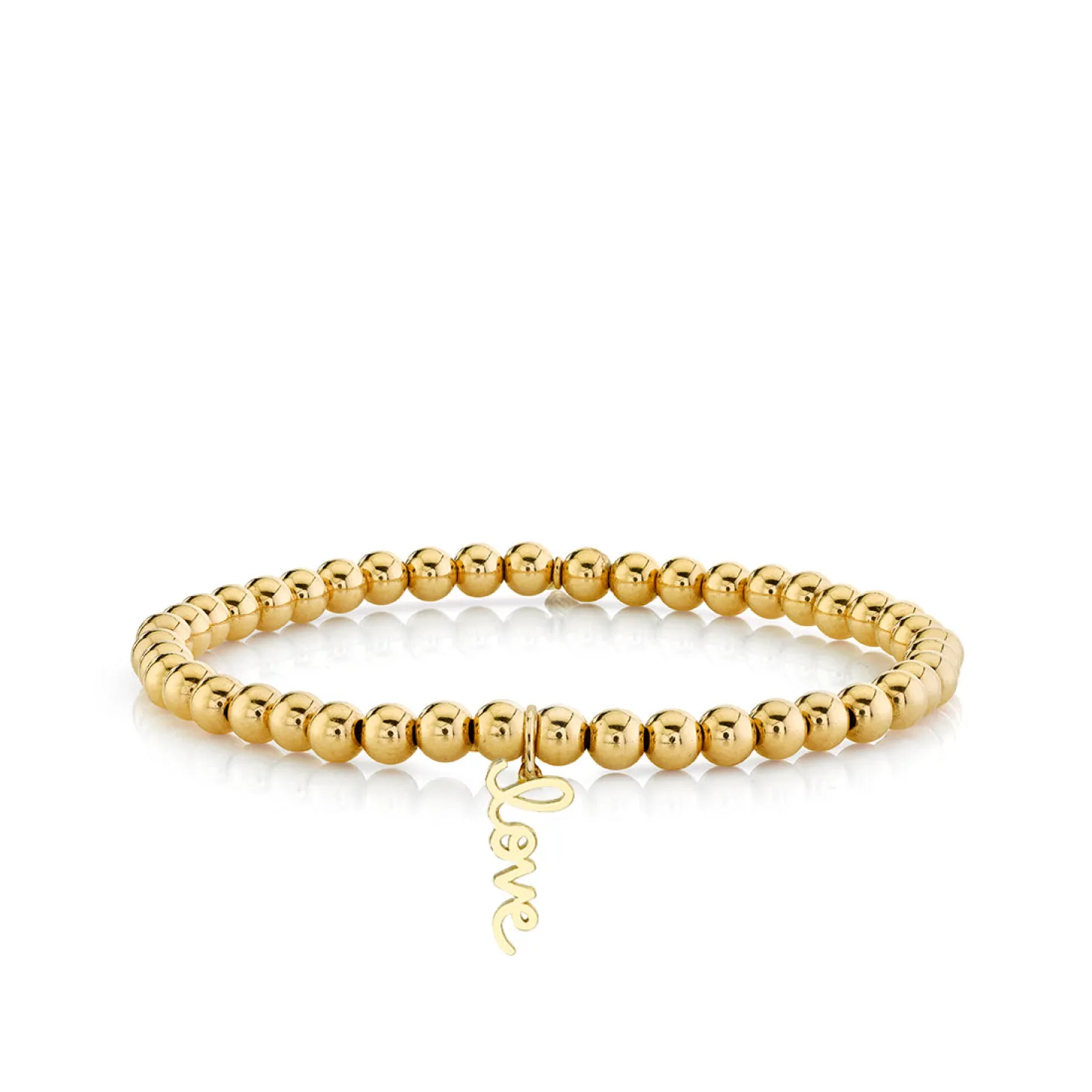 Pure Gold Tiny Love On Gold Beads