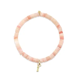 Pure Gold Tiny Love on Pink Opal