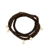 Pure Gold Tiny Multi-Charm Topaz Wrap Bracelet