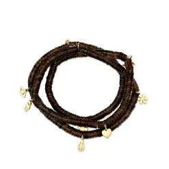 Pure Gold Tiny Multi-Charm Topaz Wrap Bracelet