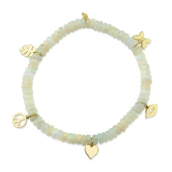 Pure Gold Tiny Multi-Charm on Ethiopian Welo Opal