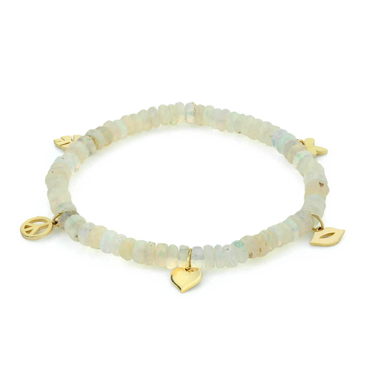 Pure Gold Tiny Multi-Charm on Ethiopian Welo Opal